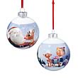 Rudolph the Red Nosed Reindeer Glass Ball Ornaments Set
